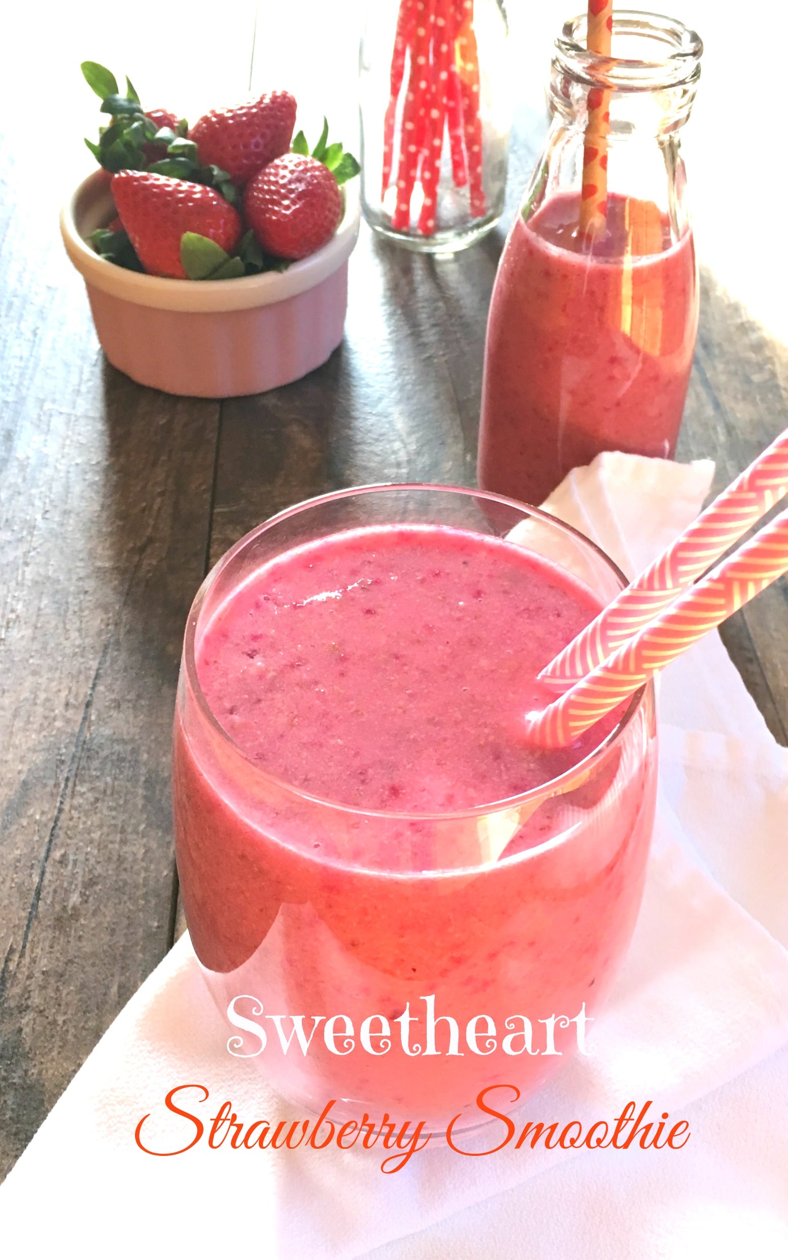 Wake up your Sweetheart with this delicious protein packed strawberry smoothie.