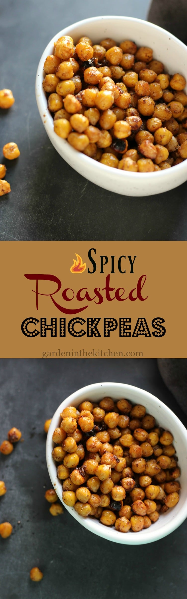 Spicy Roasted Chickpeas | gardeninthekitchen.com