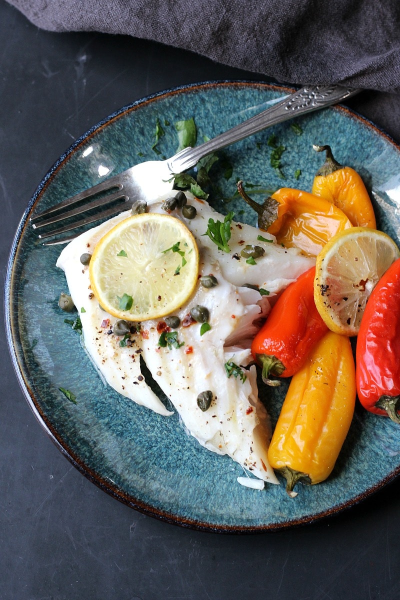 Sheet Pan Cod with Sweet Peppers