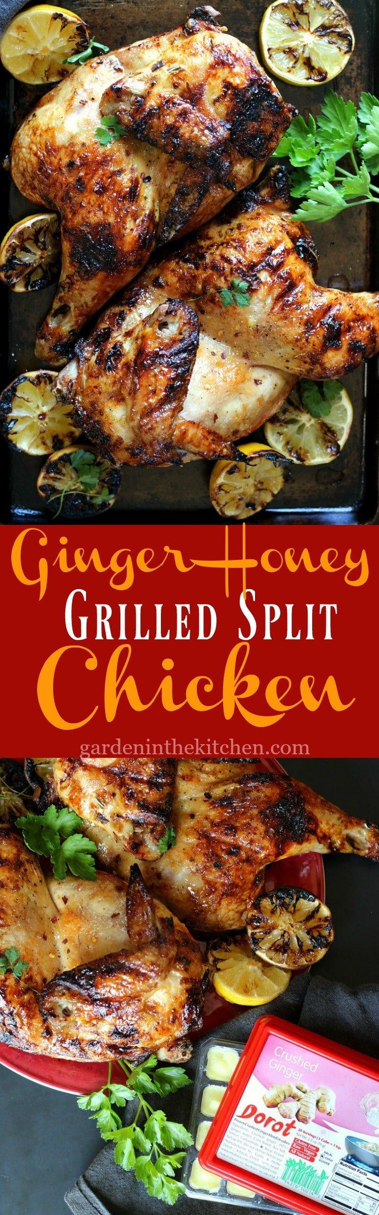 Grilled Split Chicken with Dorot Ginger & Honey 