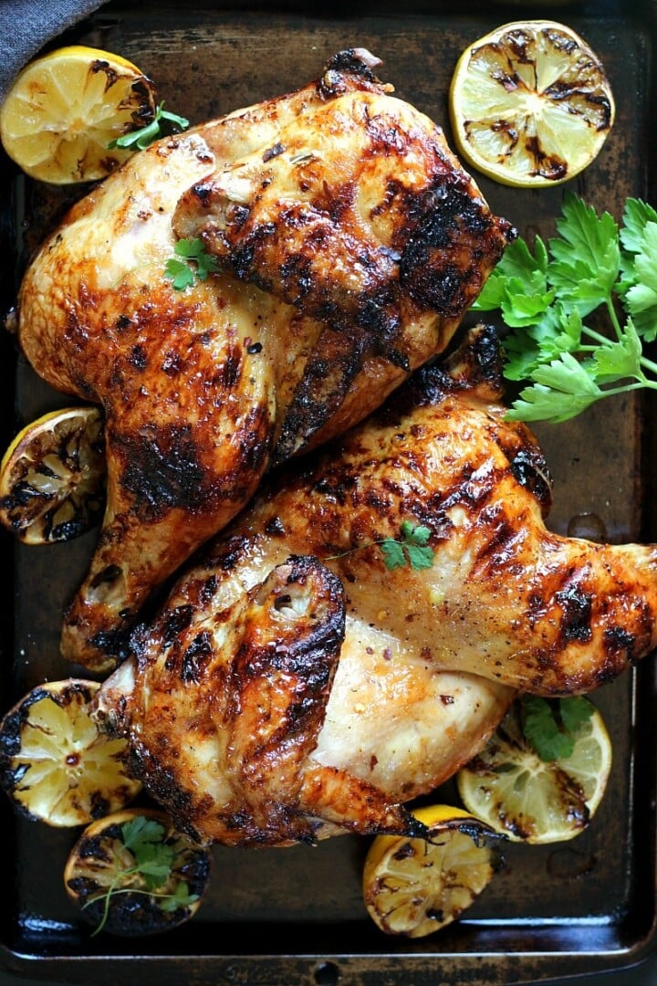 Honey Ginger Grilled Split Chicken | Garden in the kitchen