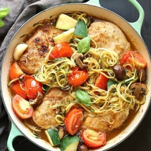 Healthy Low-Carb Chicken Zoodles Skillet