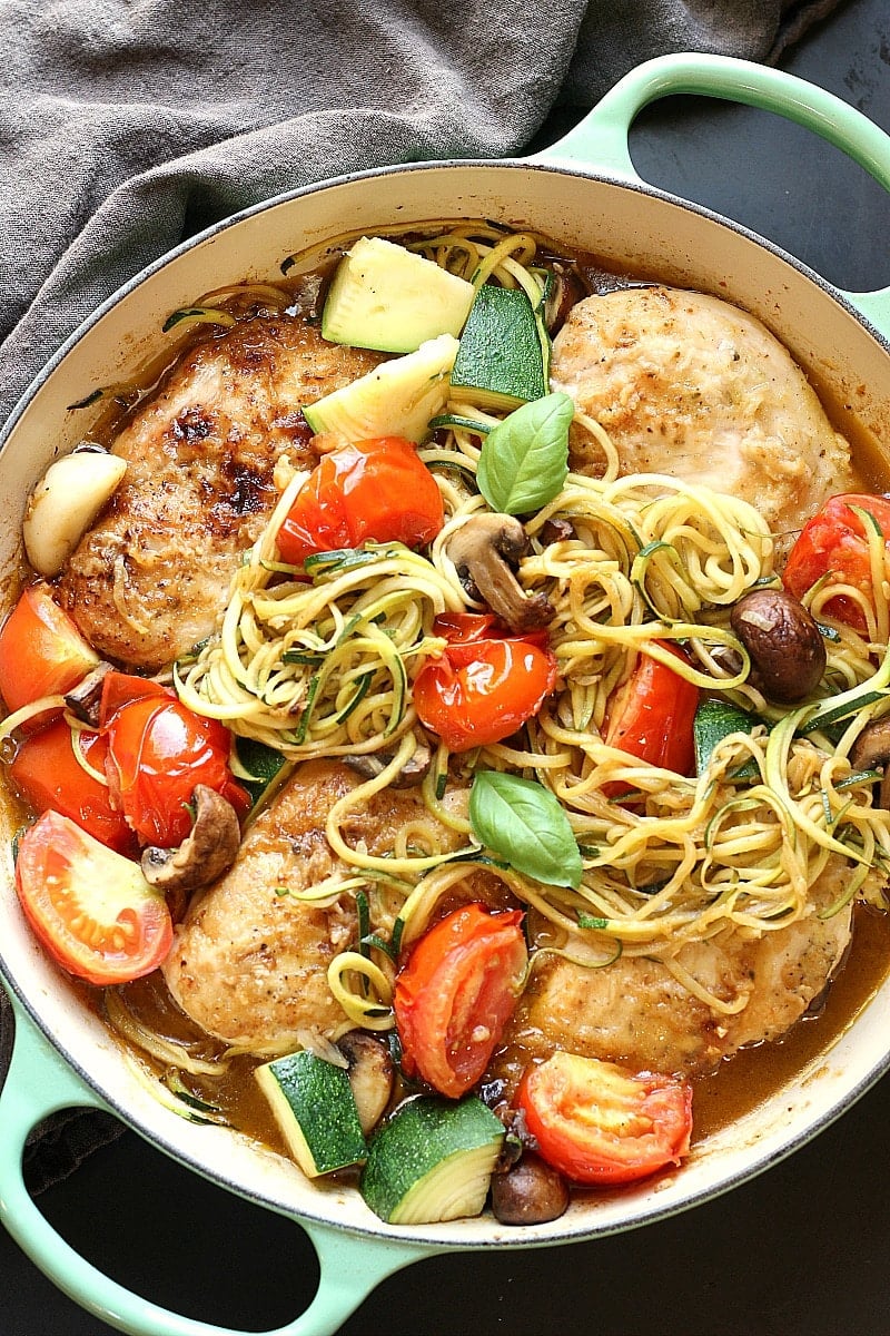 Healthy Low-Carb Chicken Zoodle Skillet | Garden in the Kitchen