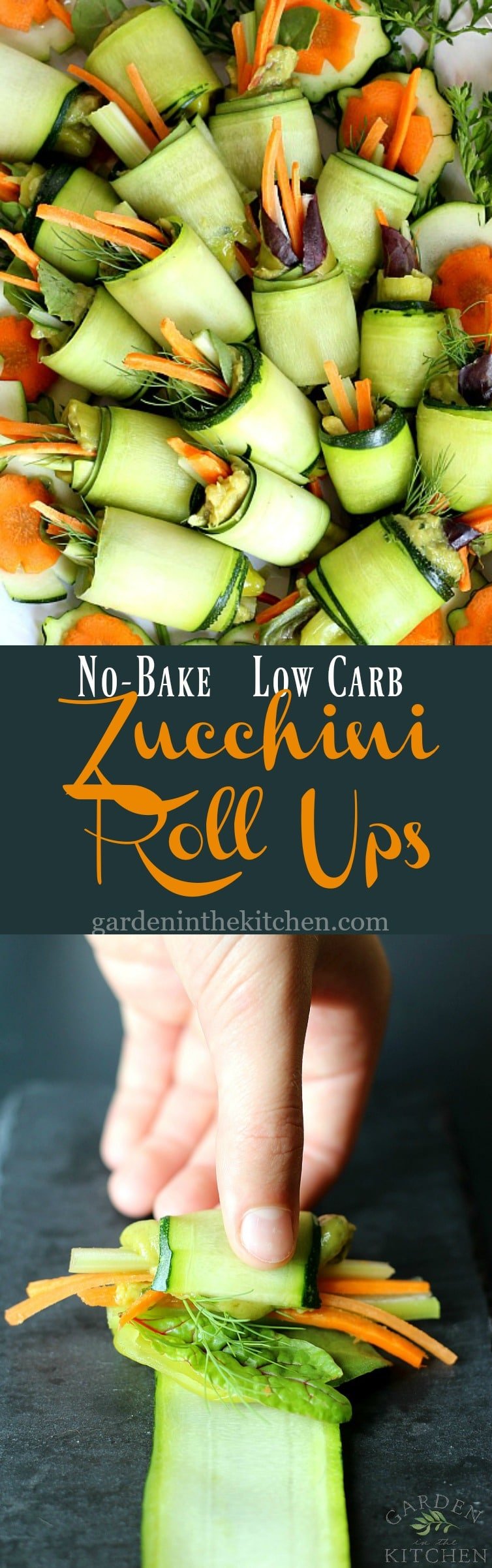 No-Bake Low Carb Zucchini Roll Ups | Garden in the Kitchen