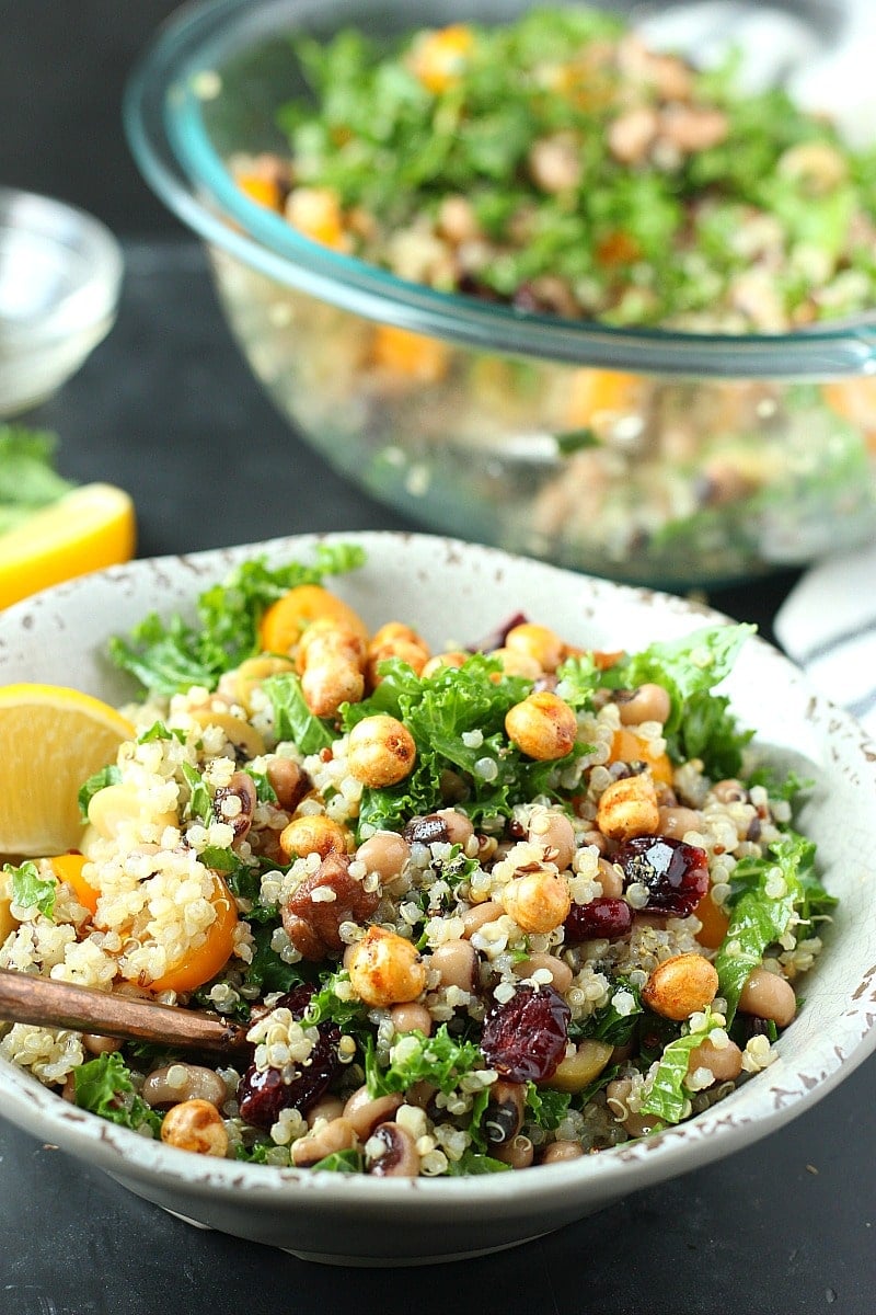 Black Eye Pea Salad with Quinoa + Kale! | Garden in the Kitchen 