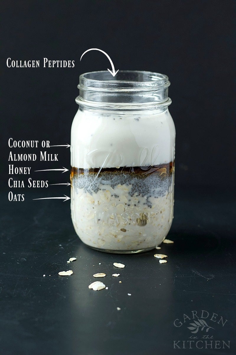 Overnight Oats & Chia Bowl (with Collagen Peptides!) | Garden in the Kitchen
