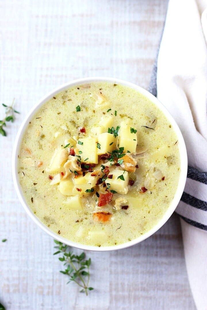 Instant Pot New England Clam Chowder Light | Garden in the Kitchen