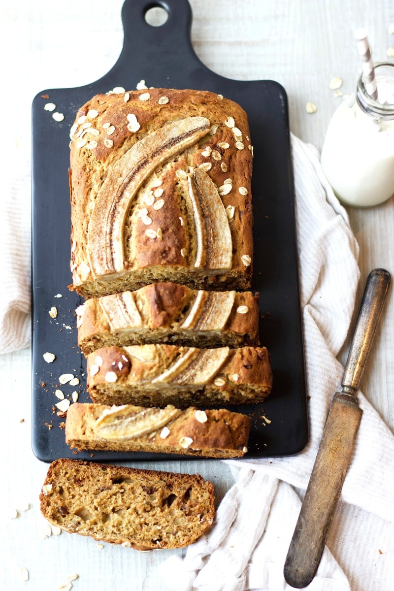 Healthy Gluten-Free Banana Bread with Candied Walnuts