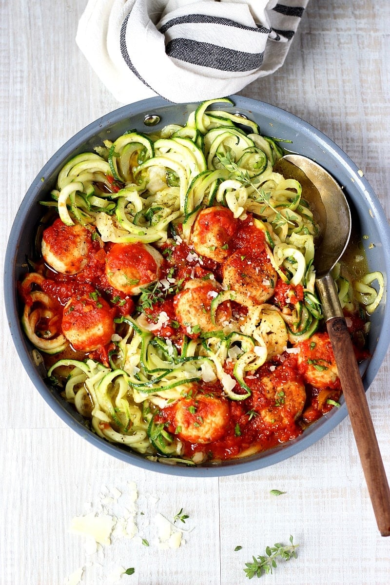 Chicken Meatballs Zoodles
