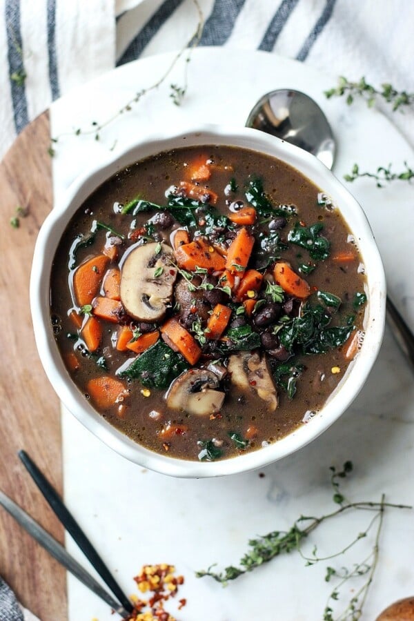 Black Bean Mushroom Carrot Soup