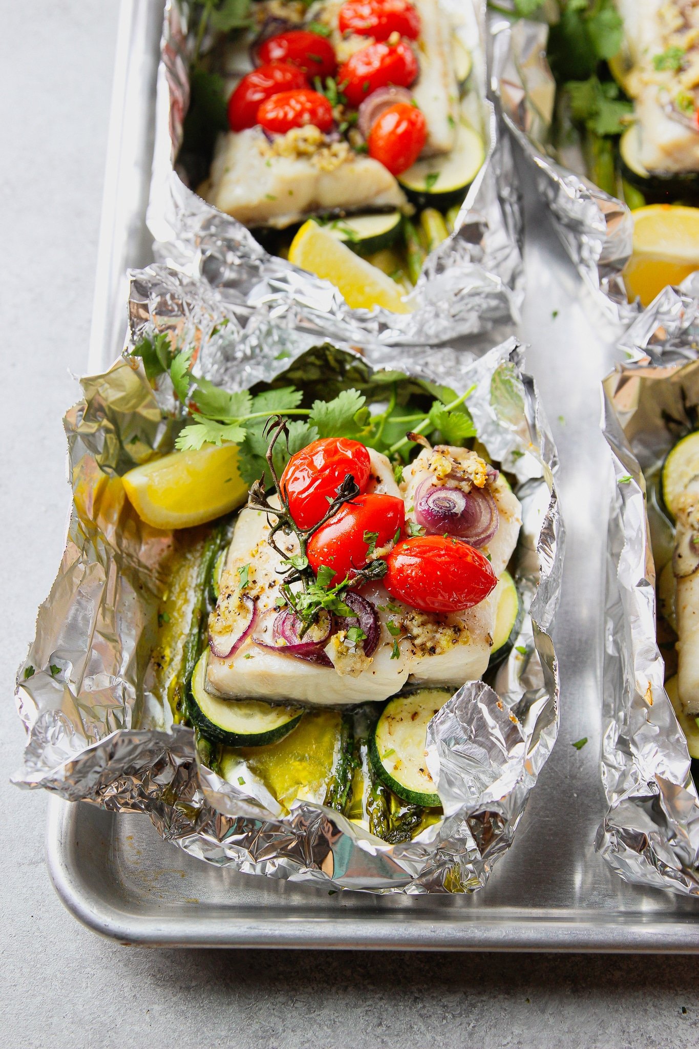 Baked Fish In Foil With Vegetables Garden In The Kitchen