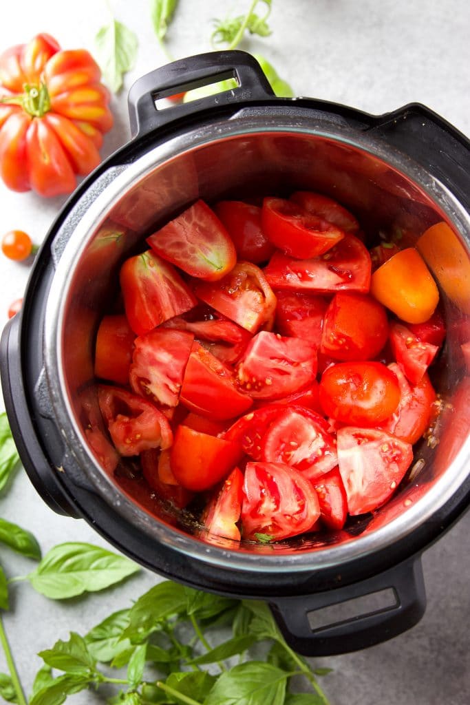 tomato chunks in the instant pot 