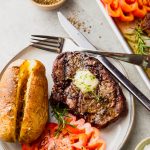 Grilled Rib-Eye Steak with Baked Potato