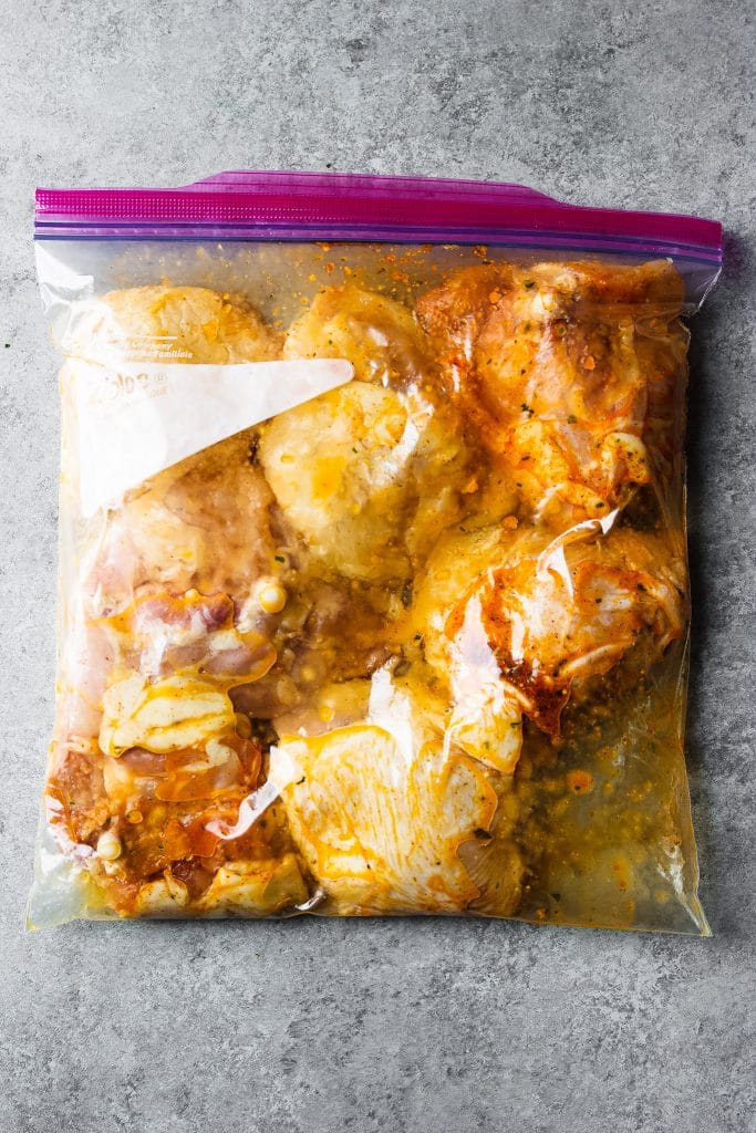 chicken marinated in zipper bag