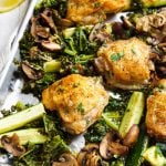 sheet pan chicken kale and mushrooms