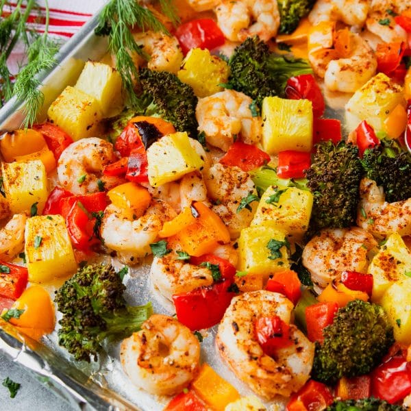 Sheet Pan Hawaiian Shrimp | Garden in the Kitchen