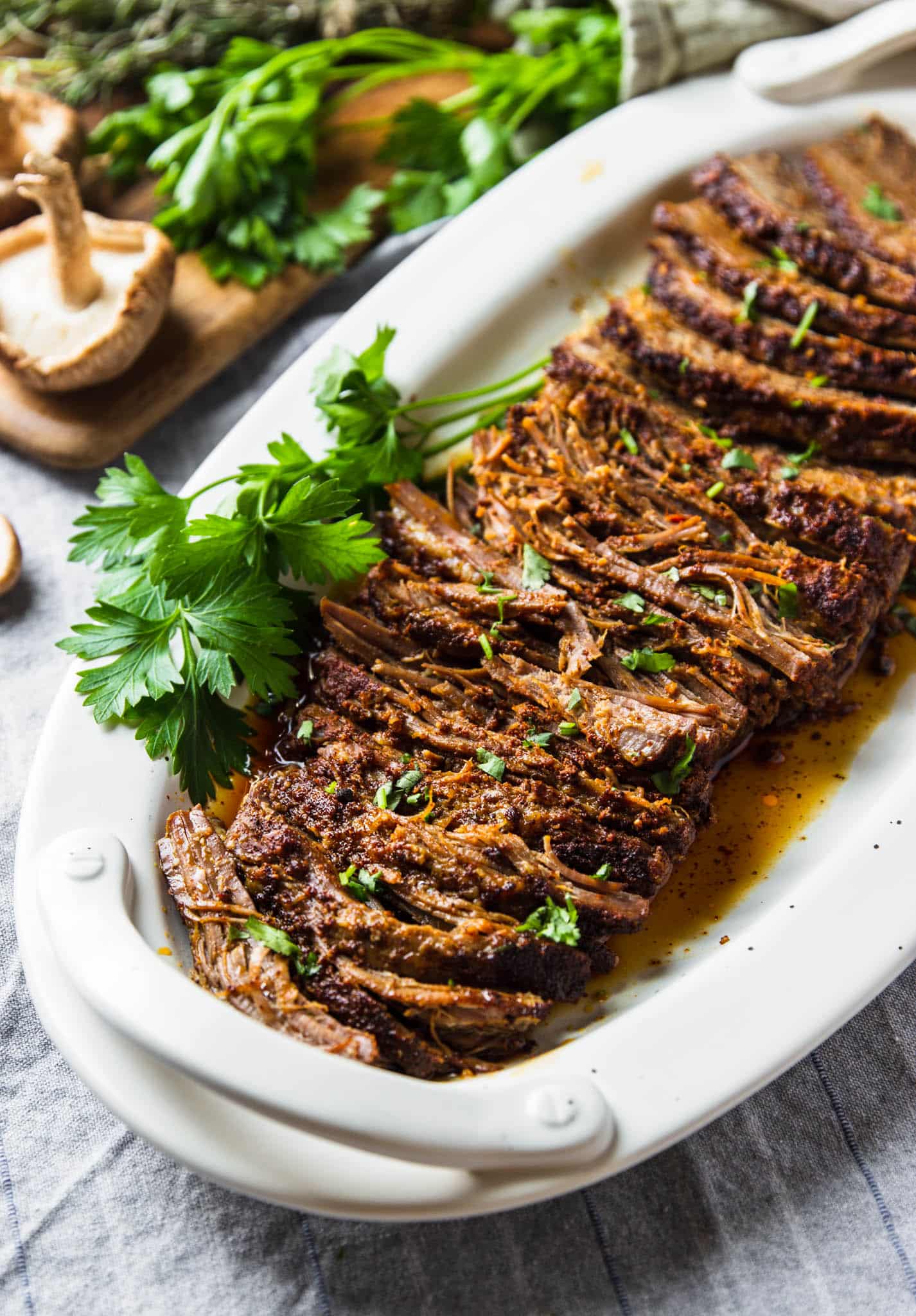 Slow Cooked Oven Roasted Beef Brisket | Garden in the Kitchen