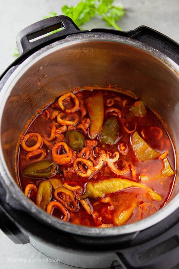Calamari stew in the instant pot