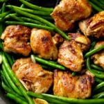 Garlic Chicken Thighs and Green Beans Skillet
