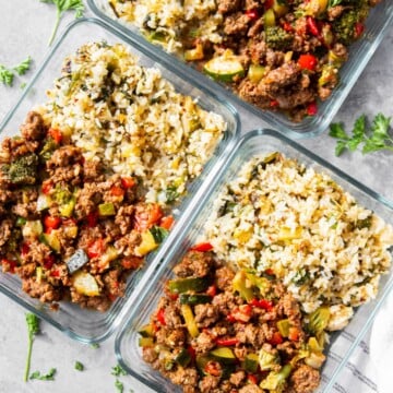 ground beef and rice meal prep