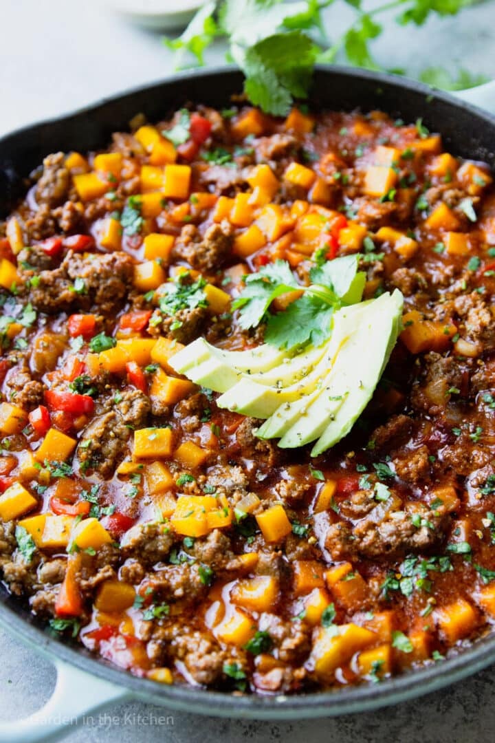 Ground Beef Butternut Squash Skillet Garden In The Kitchen