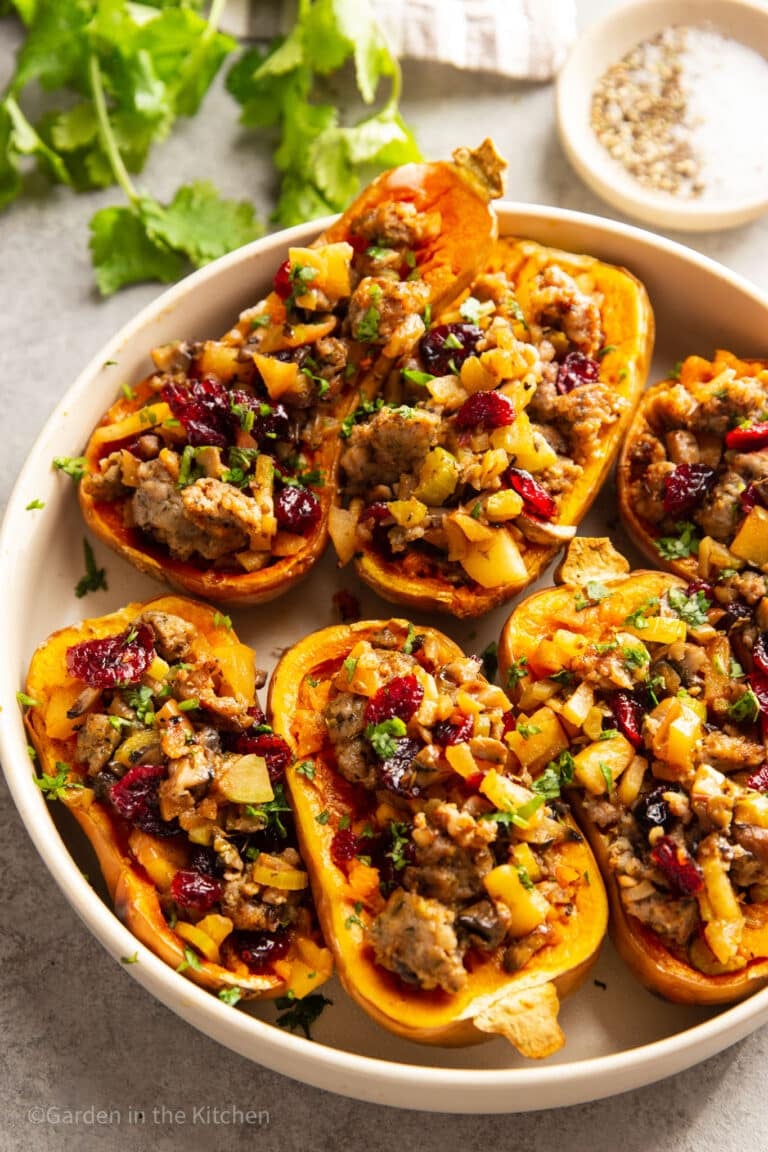 Sausage Apple Stuffed Honey Nut Squash