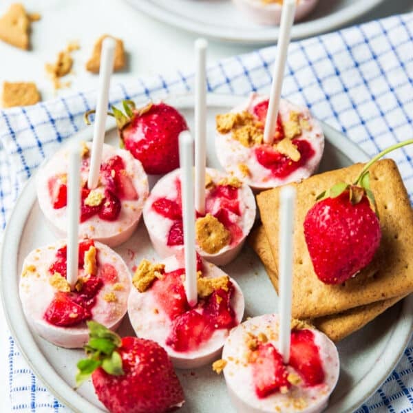 Cottage Cheese Strawberry ice pops