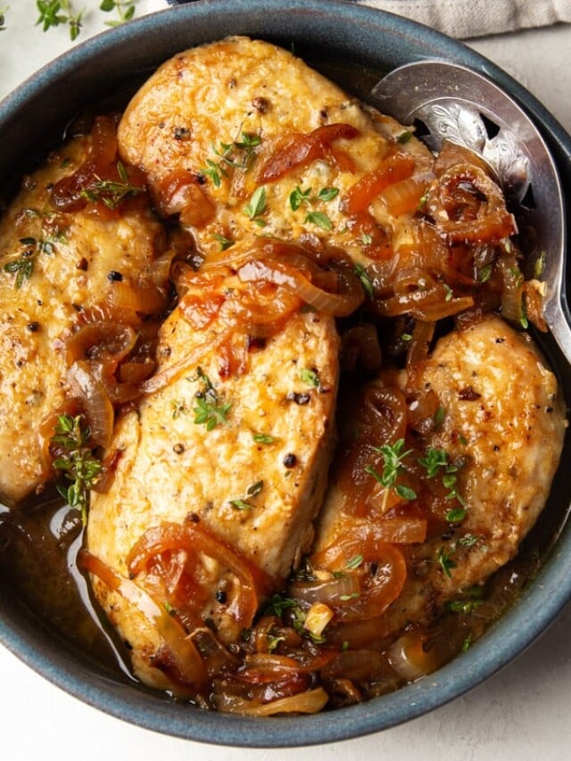 Cider Braised Chicken with French Onion