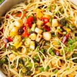 Gochujang Scallop Pasta with Roasted Vegetables